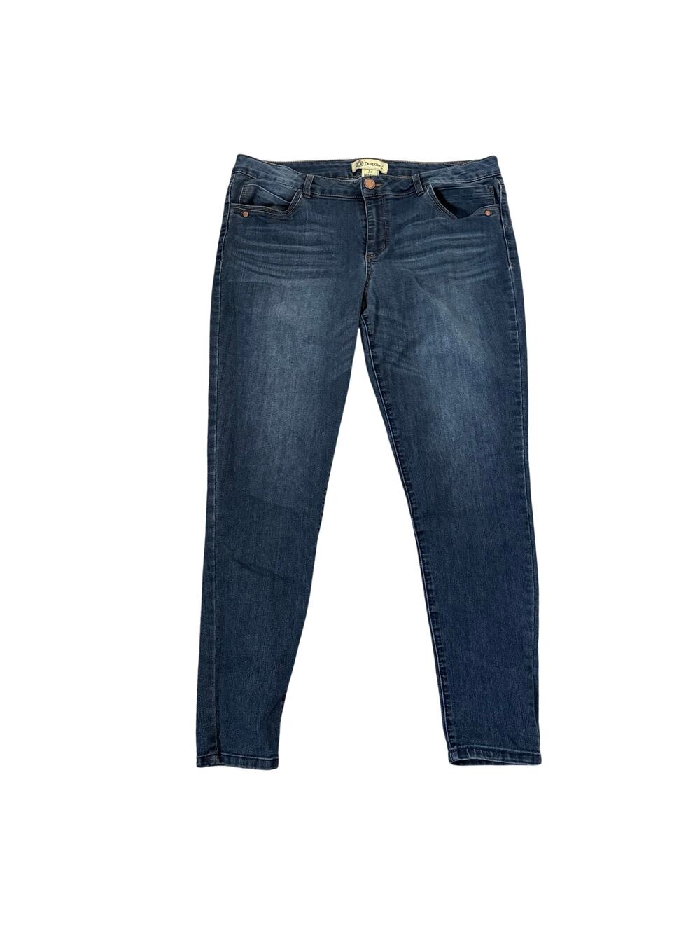 Democracy Jeans Womens Size 14 Blue Denim Jegging Ankle Skinny Mid Rise Stretch